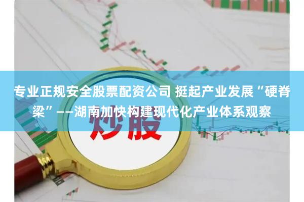 专业正规安全股票配资公司 挺起产业发展“硬脊梁”——湖南加快构建现代化产业体系观察